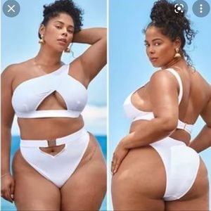 Fashion to Figure White Bikini Bottom 2x